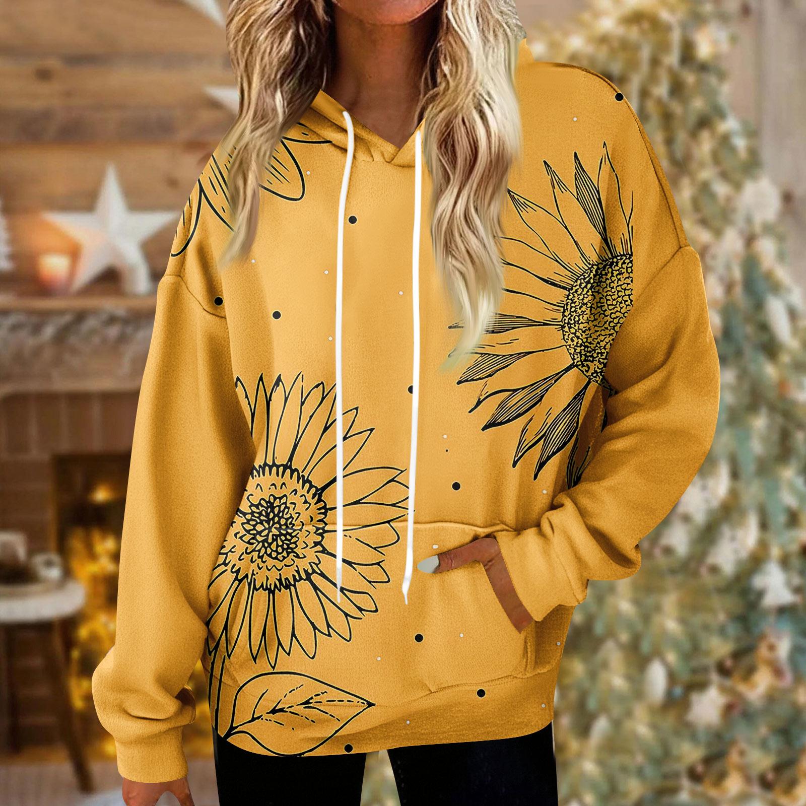 

Толстовки для женщин оверсайз зимние плюшевые милые свитшоты пуловер модная осенне-зимняя одежда S жёлтый