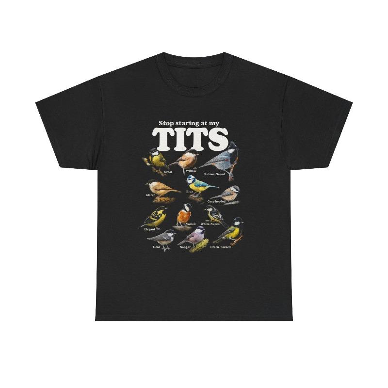 Great boobs and right opinions T-shirt Funny bird lover T-shirt Sarcastic humor Graphic unisex shirt
