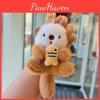Cute Fish Holding Sea Otter Plush Keychain With Pearl Chain For Backpack Decoration And Gift