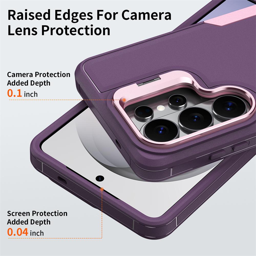 Shockproof Armor Flip Lens Stand Phone Case For Samsung S26 S25 Ultra S24 Plus S23 FE A57 A56 A55 A37 A36 A35 A07 A06 A05S Cover
