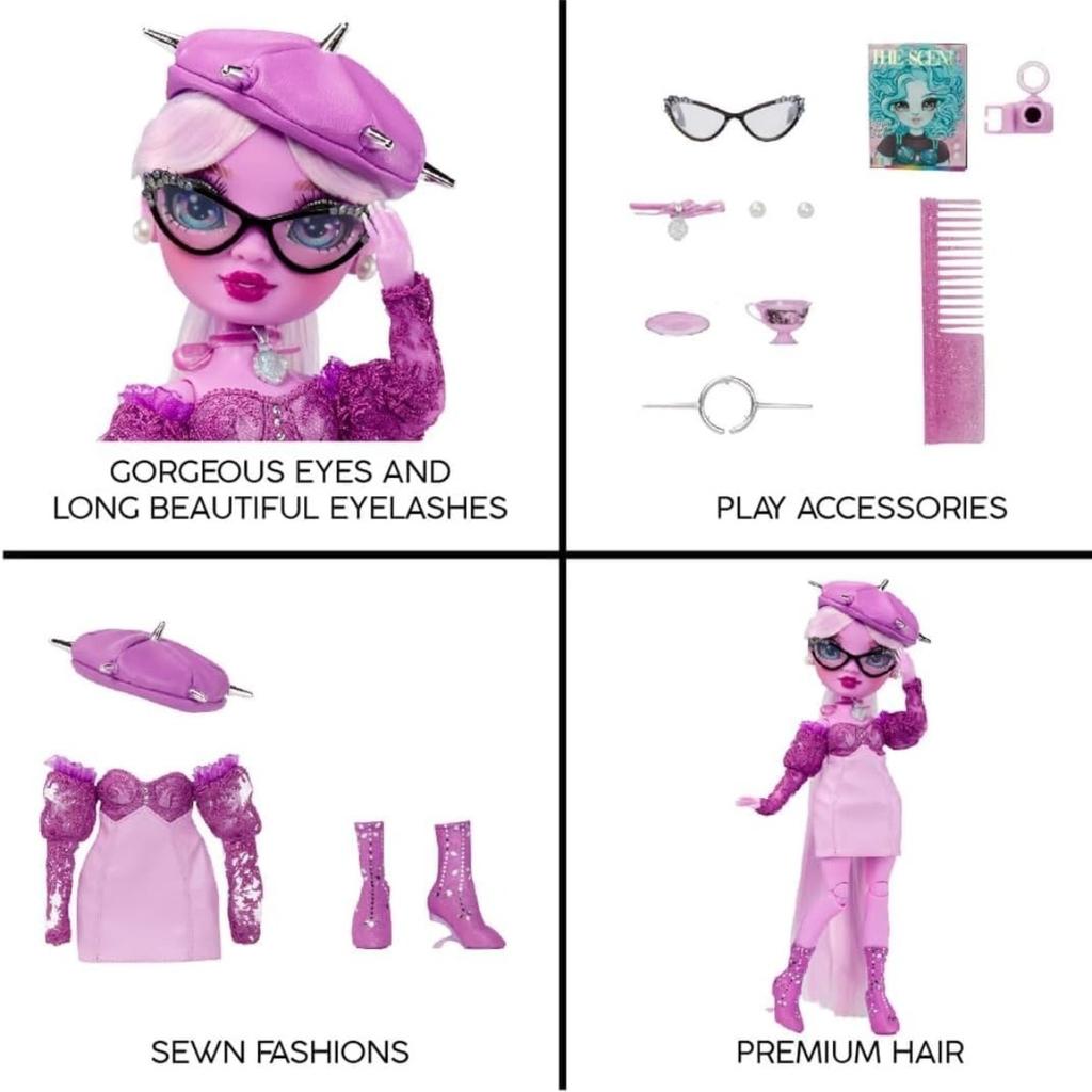 MGA Shadow High Doll Lavender Lynn Pinkie James Jointed Fashion Doll with Accessories Deluxe Articulated Collectible Toy Gifts