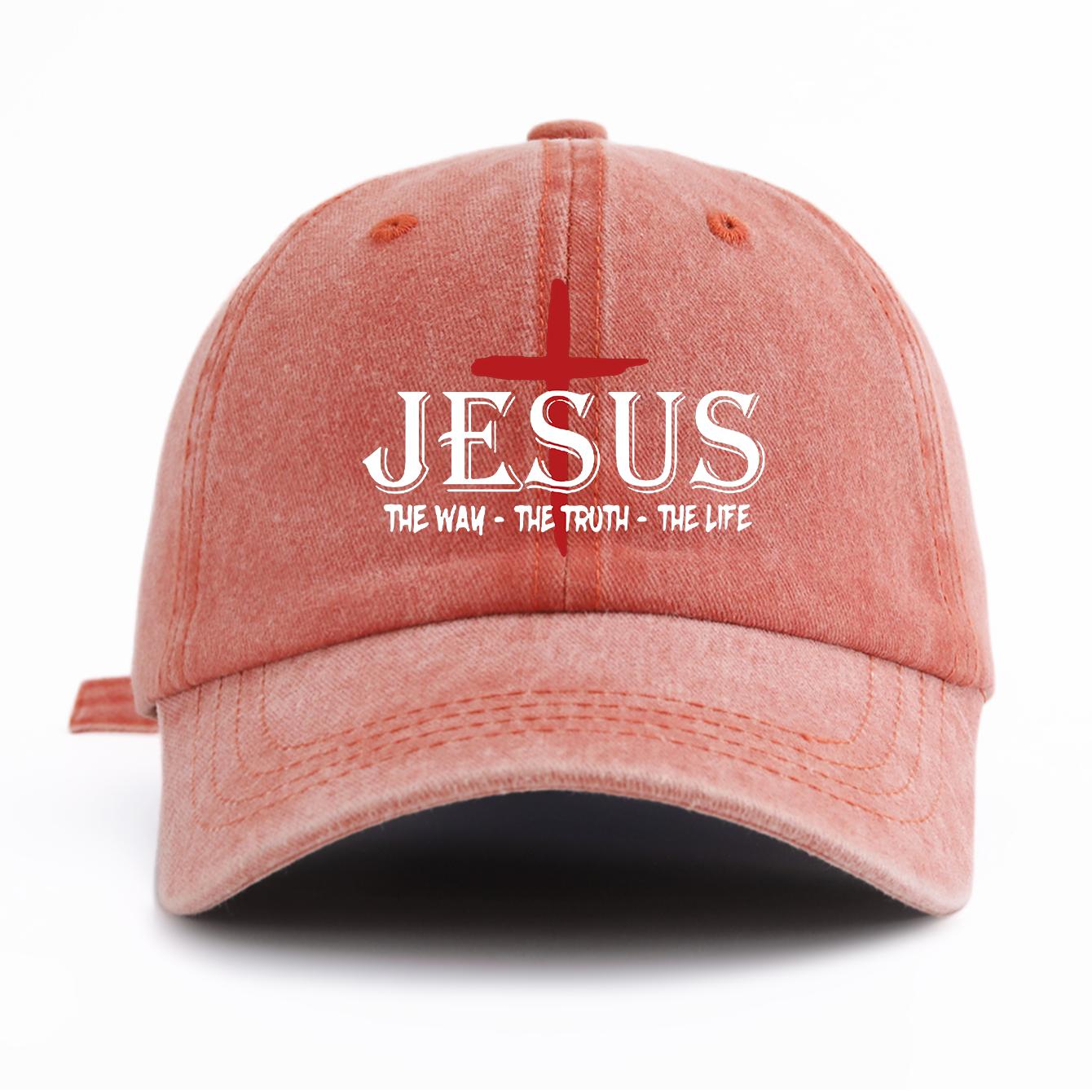 XIXIGO Cap 1 Stuk JEZUSKRUIS Print Gewassen Baseballpet Klassiek Casual Stijlvol Perfect Cadeau Voor Families En Vrienden