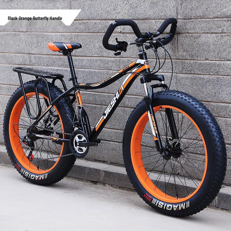 Men's Off-Road Fat Tire Snow & Mountain Bike - Variable Speed, Shock Absorbing, Wide Tires for Beach and Trail