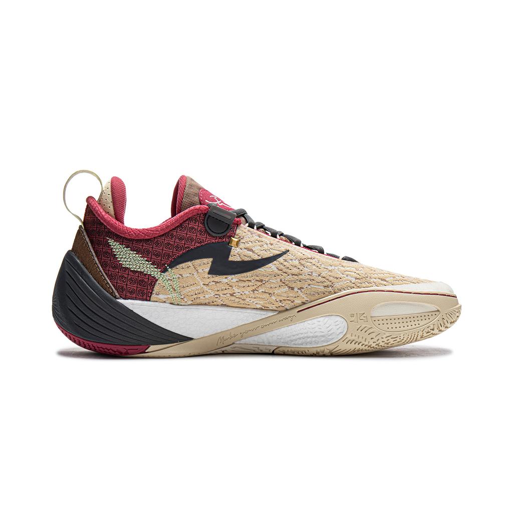 Li Ning All City 14 Dämpfung Rutschfest Abriebfest Rückprall Niedrig geschnittene Basketballschuhe Herren Gelb Rot ABAW001-5