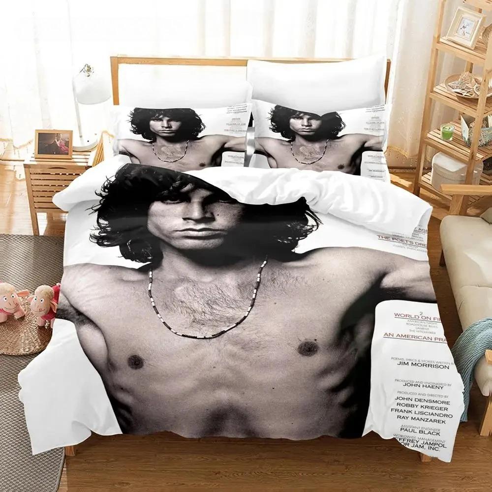 3D The Doors Jim Morrison Sengetøy Sett Enkelt Twin Full Queen King Size Sengetøy Sett Aldult Gutter Soverom Dynetrekk Sett