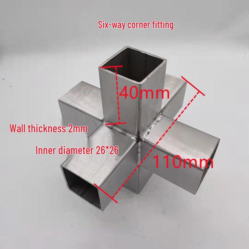 Stainless Steel 25x25 Square Tube Tee Connector for Shelving Display Racks