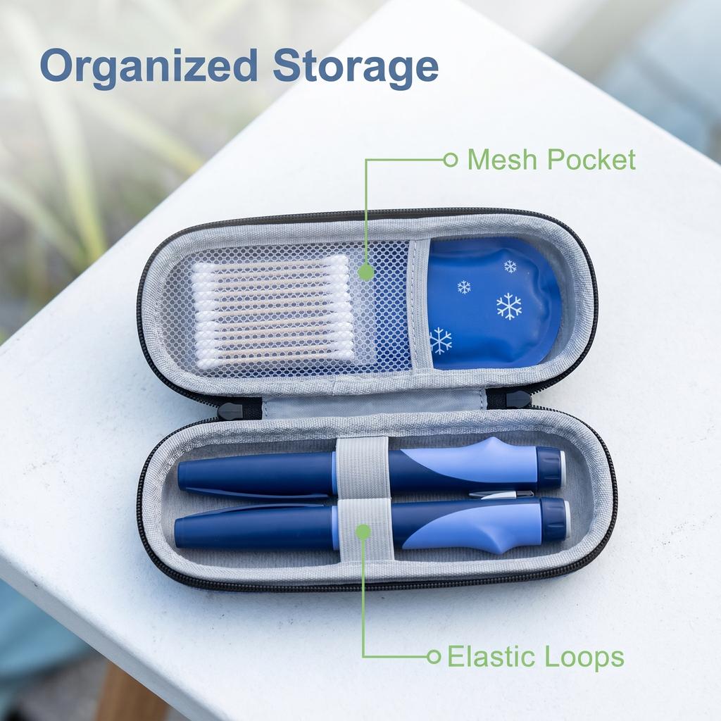 Portable EVA Insulin Pen Cooling Travel Case Lightweight Shockproof Insulin Medical Storage Bag for Diabetes Supplies Organizer