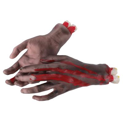 2Pcs Fake Severed Hands Lifelike Exquisite Workmanship Halloween Props Decoration for Cosplay Stage Props Halloween Party