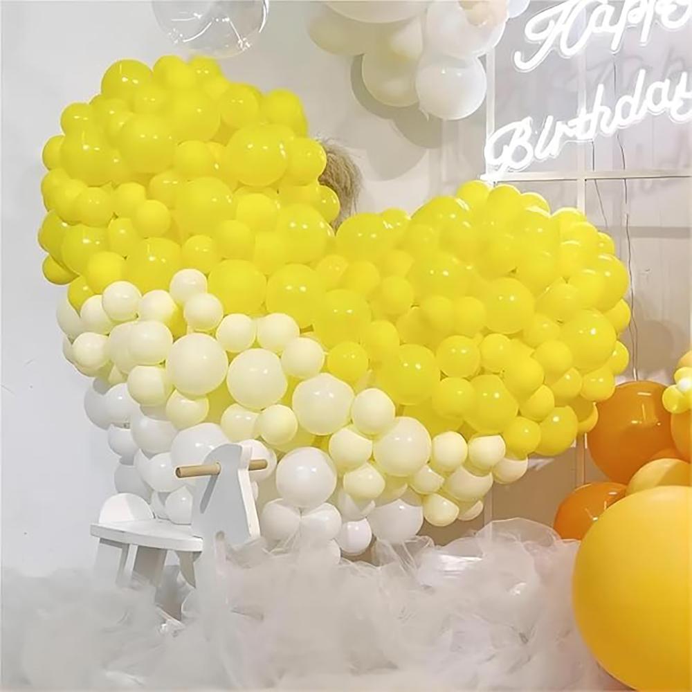86PCS Yellow White Balloons Garland Arch Birthday Party Decor Balloon Kit Baby Shower Wedding Anniversary Graduation Decoration