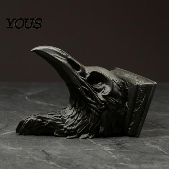 Unique Birthday Gift for Goth Eagle Head Statue, 3D Printed Animal Sculpture, Gothic Jewelry Hollow Storage Bowl Organizer Keys, Small Items,
