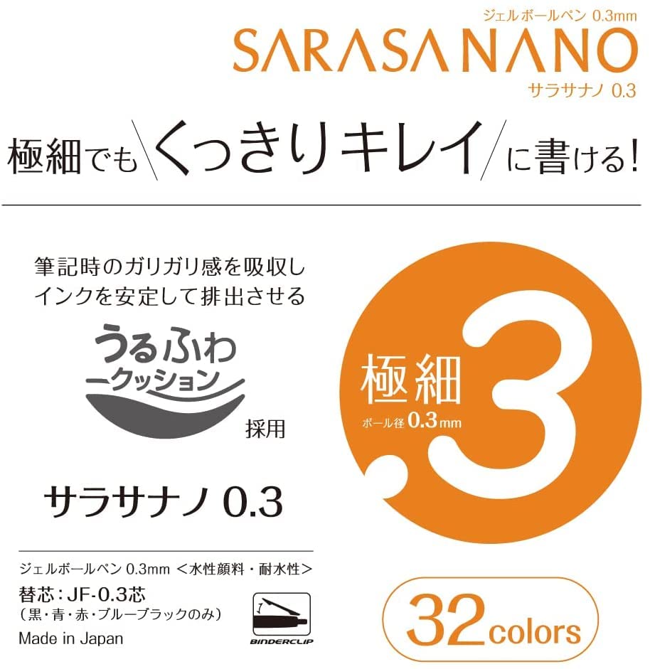Zebra Sarasa Nano Gel Ballpoint Brown 10 Pen, 0.3mm, Gray, Pens, B-JJH72-VEG
