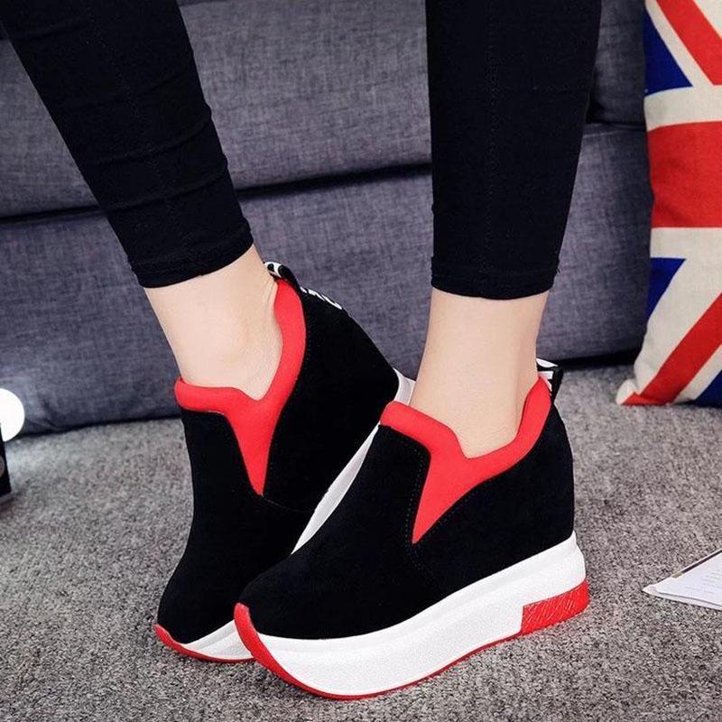 Chic And Casual Comfortable Spring Breathable Loafers For Women With Increased Heels