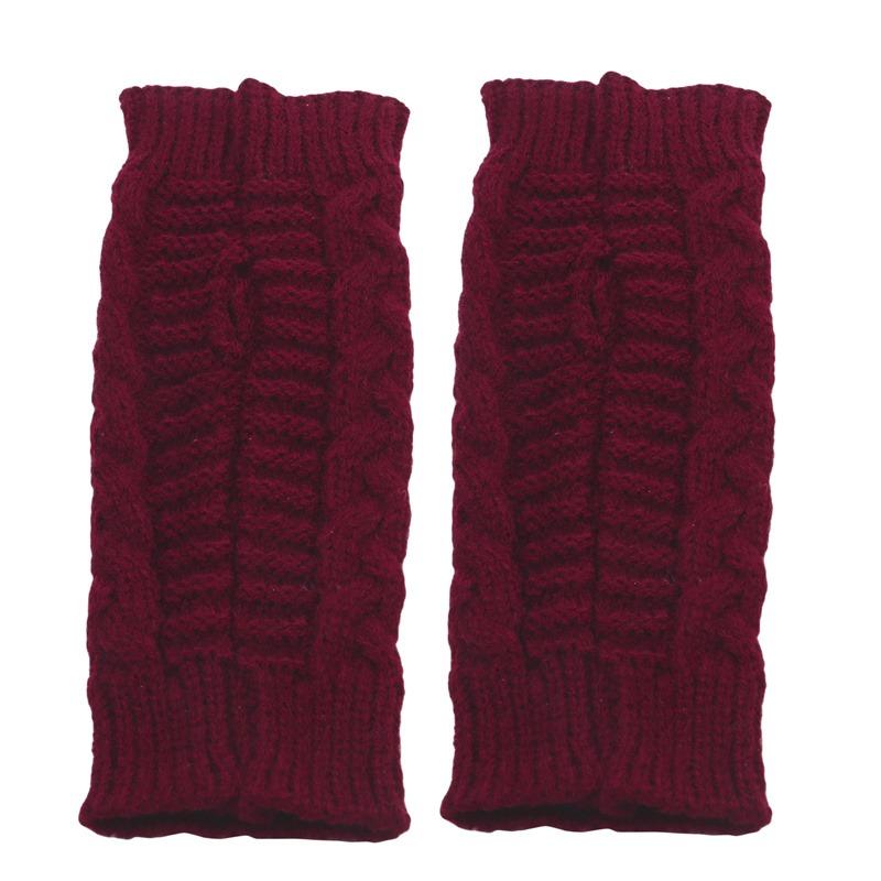 Women Winter Warm Fashion Knitted Arm Fingerless Gloves Outdoor Soft Touchscreen Mittens