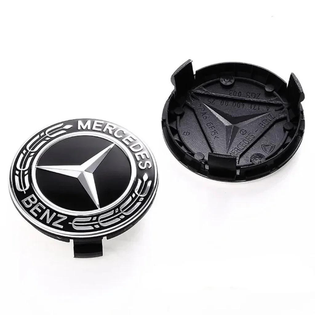 Mercedes Benz wheel hub center cover modification accessories 4 pieces 75mm, suitable for Mercedes Benz A180 A200 W205 W212 E260