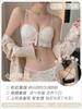 Front buckle women's spring and summer thin show bra without steel ring sexy cross back bra set