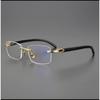 Luxury Rimless Plain Glasses for Men Woman | Non Prescription Rectangular Frameless Flat Lens Eyeglasses