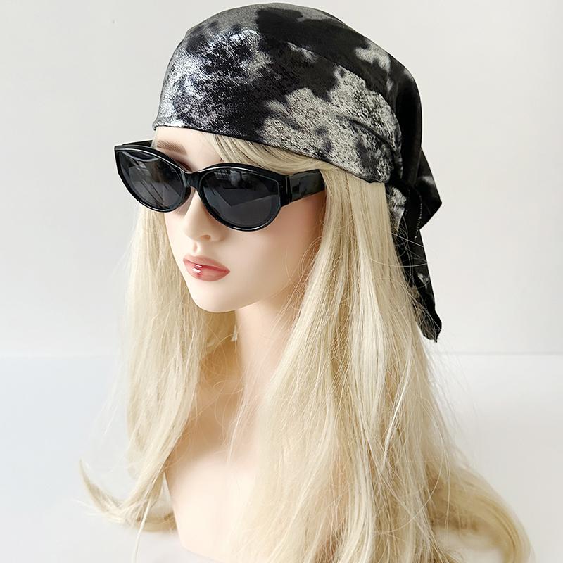 Y2K Flüssigsilber Punk Leopardenmuster Cool Schlangenmuster Hip-Hop Stil Metallic Retro Stil Kopfbedeckung Musikfestival Outfits 45x90cm