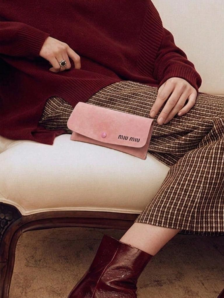 MIU MIU Pink Leather Eyeglasses Case Set