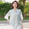 2026 Chinese Style Summer Blouse: Stylish Short-Sleeved Top for Middle-Aged and Elderly Women