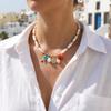 Boho Baroque Imitation Pearl Necklace For Women Starfish Conch Coin Pendant Charm Choker Beach Party Vacation Jewelry Gift