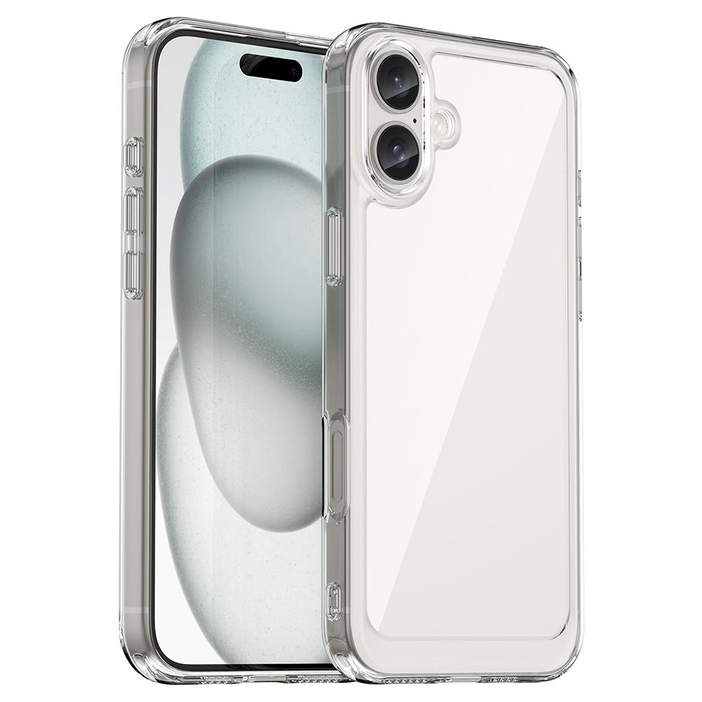 For iPhone 16 Plus Case TPU + Acrylic Clear Phone Cover (Big Rear Lens Hole) A