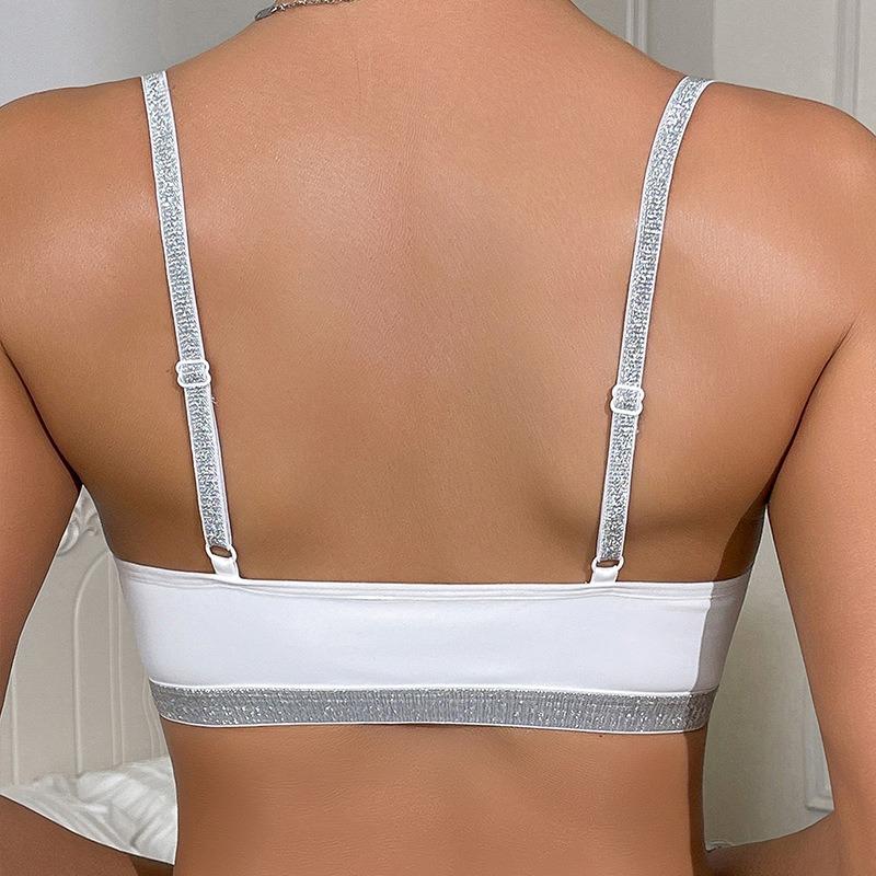 Women Lace Trim Front Closure Push Up Bra Sexy Bust Support Non Wired