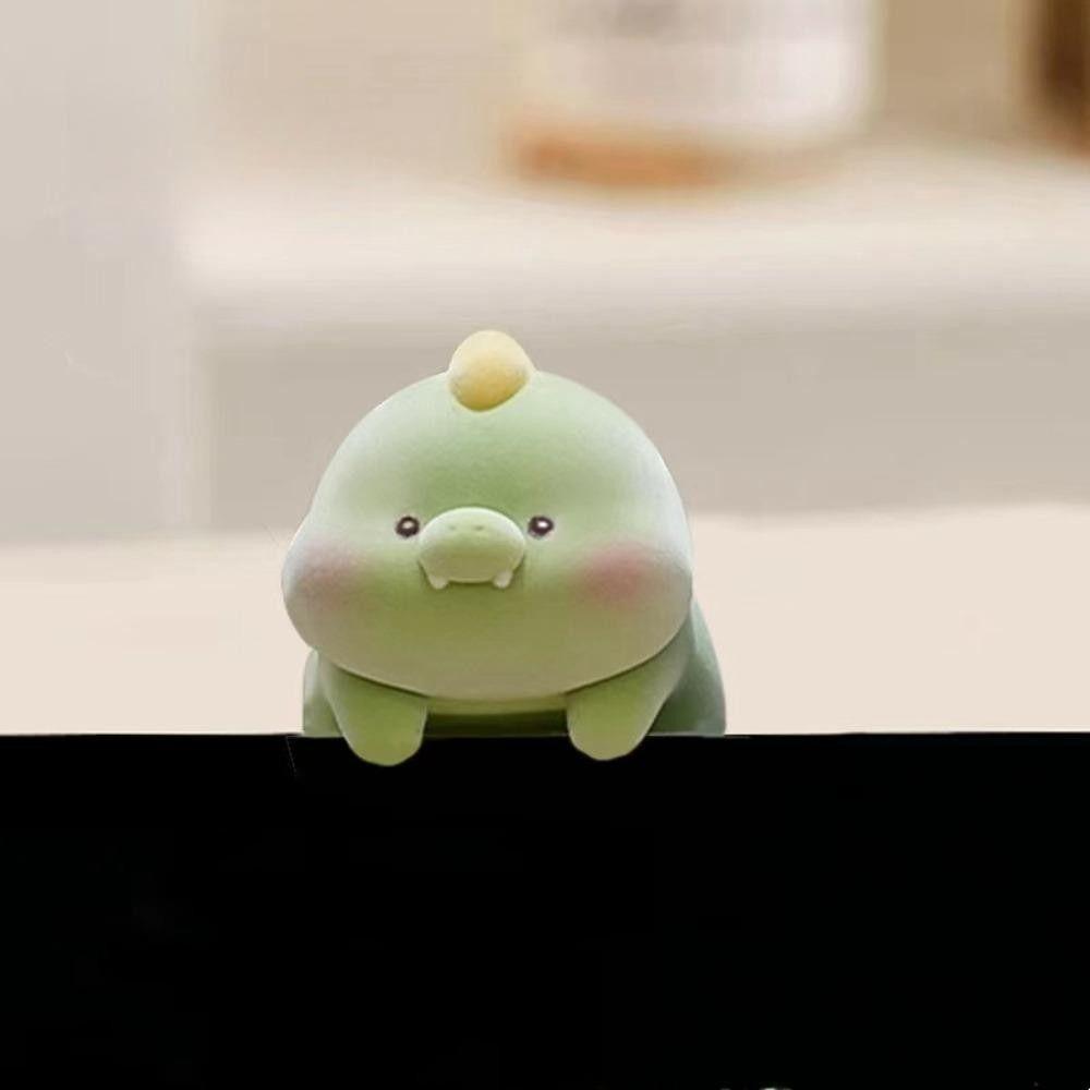 Beflockter Computermonitoraufsatz, Panda-Hund-Schwein-Mittelkonsolen-Puppen-Schreibtischdekoration