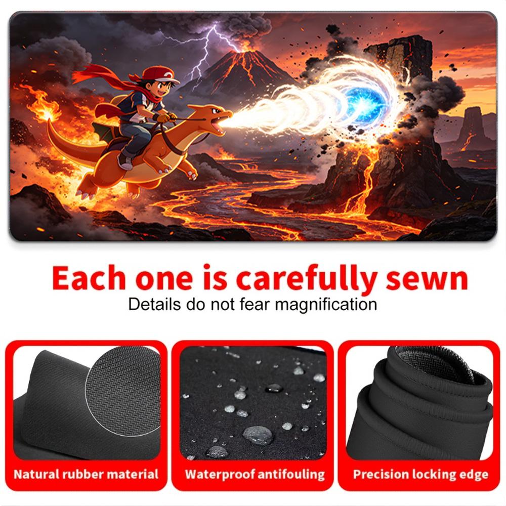 Pokemon Gengar Gaming Mouse Pad Large NonSlip Rubber Base Washable Desk Mat 30x80x0.2cm