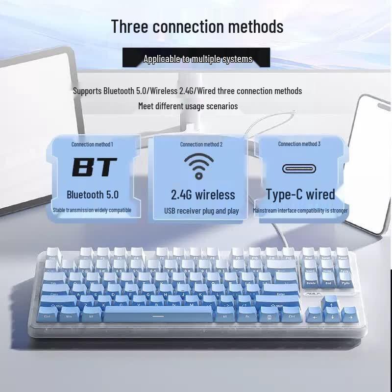 AULA L87 Tri-Mode Custom Mechanical Gaming Keyboard