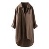 2024 Spring Autumn New Arrival Women's Cotton-Linen Cardigan | Solid Color Casual Long-Sleeve Shirt with Dual Pockets