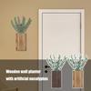 Wooden Wall Planter With Artificial Plants, Indoor Wooden Pocket Vase