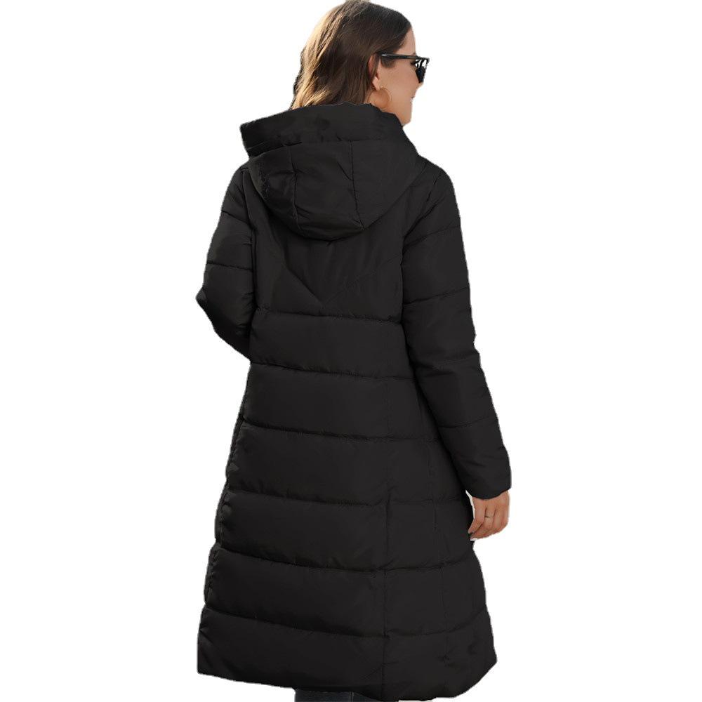 Women's Winter Hooded Slim-fit Mid-length Cotton Jacket