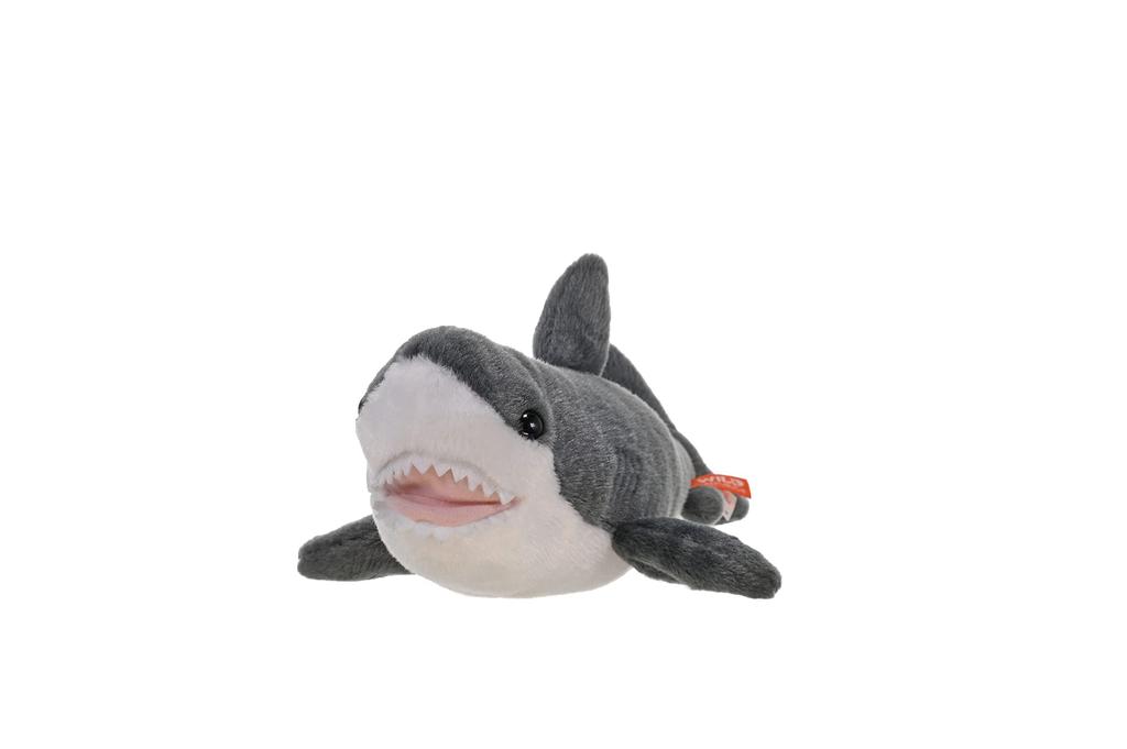Wild Republic Great White Shark Plush Toy, Sea Creature, Realistic, Soft Material, Cuddlekins Mini, W22 X D37 X H15cm (Product Code: 22462)