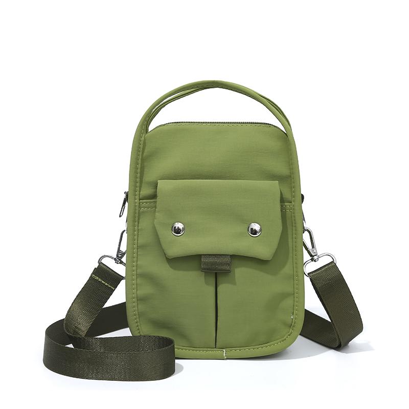 Women's Nylon Handbag Solid Color Mobile Phone Bag Multi-functional Shoulder Crossbody Bag