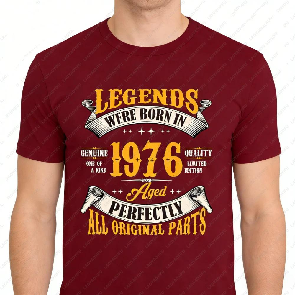 Born in 1976 50 Years of Being Awesome Fashion Vintage 50th Birthday Gift T-shirts Women s Casual Tee Loose Streetwear T-shirt Top Men s Clothing XXS