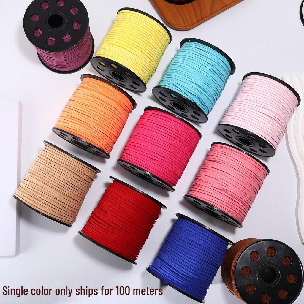 3mm Colored Korean Deerskin Suede Cord - Eco-Friendly Handmade Hanging Rope
