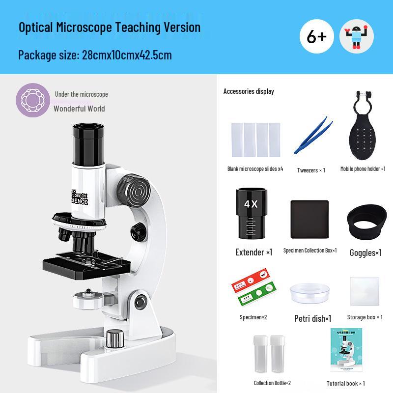 Hochauflösendes biologisches Mikroskop für Kinder im Alter von 6-12 Jahren: Ideal für den Unterricht über Zellen, Bakterien und Mikroorganismen in Grund- und Mittelschulen