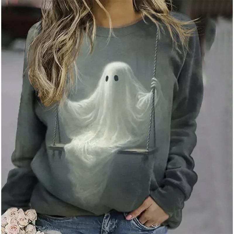 Halloween Sweatshirts Horror Skull Ghost 3D Print Hoodies Women Long Sleeve Tops Female Clothing