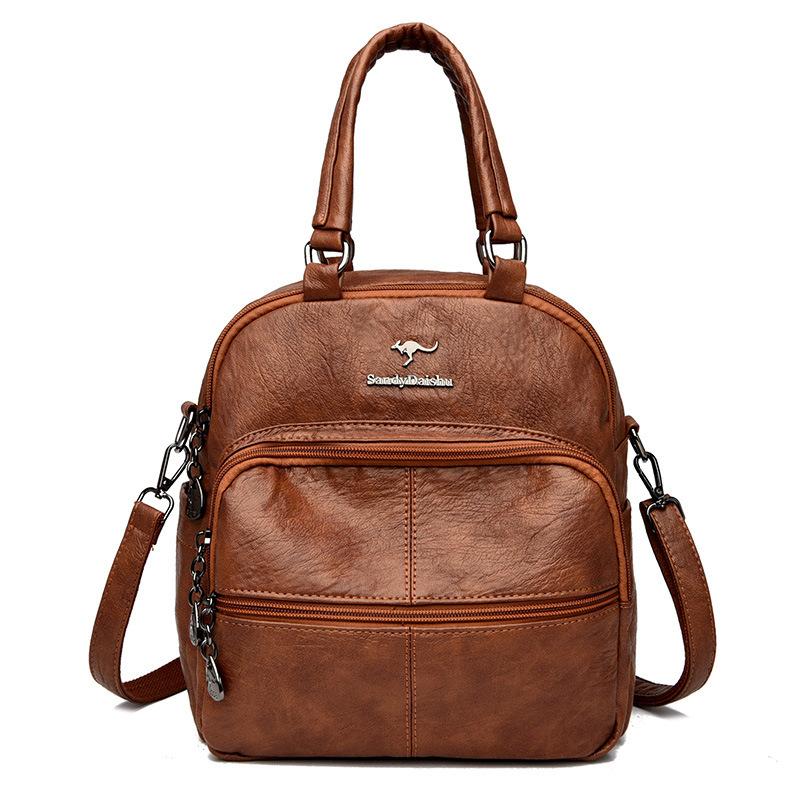 

Новая вместительная многоцелевая женская сумка, переносная сумка через плечо, женский рюкзак, модная сумка коричневый