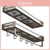 Space Aluminum Bathroom Wall Shelf With Hooks And Oxidized Finish For Toilet Storage
