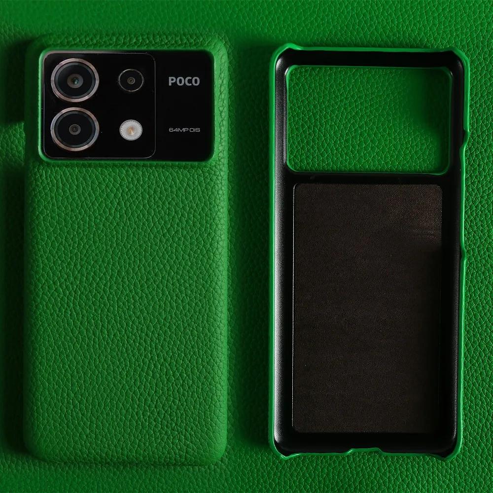 Etui do POCO F8 Ultra Biznesowe Pokrowiec ze Skóry Naturalnej Do Poco F7Pro POCO X6 M5 M6Pro X4Pro F2Pro Tylna Klapka Odporna na Wstrząsy Fundas