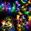 Solarbetriebene Libellen-Lichterkette, 8 Modi, Wasserdichte LED-Lichterkette mit Automatischer Ein-/Ausschaltung, Outdoor-Dekoration für Garten, Terrasse, Baum, für Hochzeit, Weihnachten