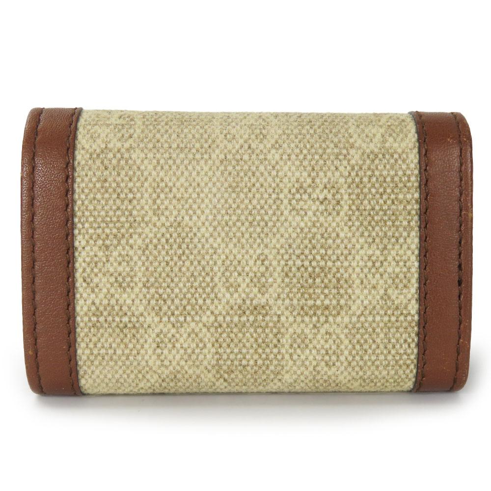 Used GUCCI Key holder  282432 Interlocking six hooks GG canvas/Calfskin beige Brown Accessories