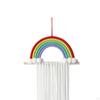 Bow Holder Organizer for Girls Hair Bows Wall Decor Tassels Rainbow Tapestry Clips Hanger