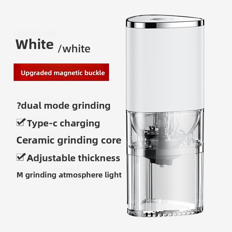 Small Portable Electric Tapered Burr Coffee Grinder USB Rechargeable Beans Grind Settings from Fine to Coarse For Office Home