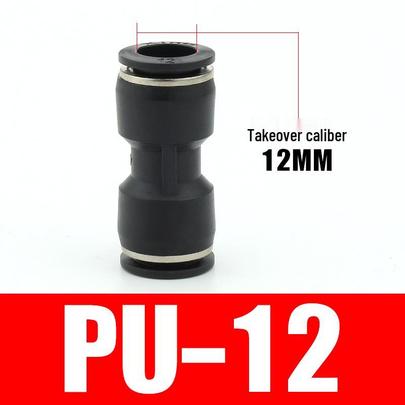 PU Pneumatic Quick Connect Air Hose Fittings, Straight & Three-Way, Sizes: 4/6/8/10/12/16mm