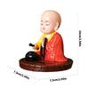 Shaking Monk Sculpture Solar Powered Car Decors Ceramic Decorative Figurine Symbolizing Fortune And Wisdoms