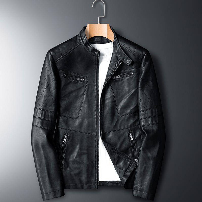 Buy Men's Spring and Autumn Motorcycle Racing Leather Jacket
