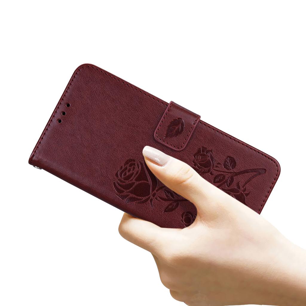 For Samsung Galaxy A54 5G Case Rose Pattern Leather Wallet Phone Cover with Strap