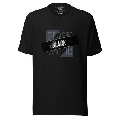 Schwarz auf Schwarz Modernes Streetwear Typografie T-Shirt